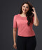 Pleated Half Sleeve Chiffon Pink Top